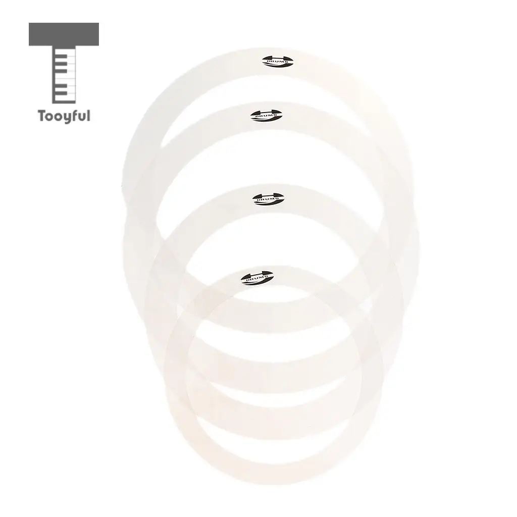 Tooyful 1 Pack/4pcs Drum Muffler Dampening Rings Bass Drum Tone Control Ring Eliminate Overtone for Drum Player Percussion Parts