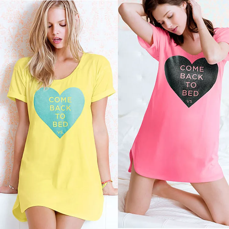 Buy 2016 New Summer Style Women Sleepwear Cotton Print Sexy Sleeping Dress