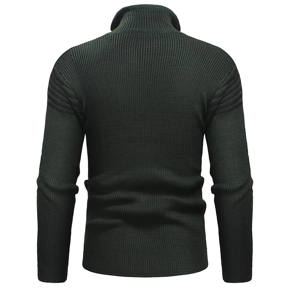 Новый Для мужчин; Высокое качество молнии отверстие вязаный свитер осень-зима 2019 с капюшоном свитер Для мужчин Slim Fit брендовые трикотажные