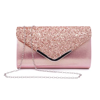 

Women Glittered Envelope Clutch Purse Evening Bag Lustrous Party Handbag Shiny Shoulder Bag