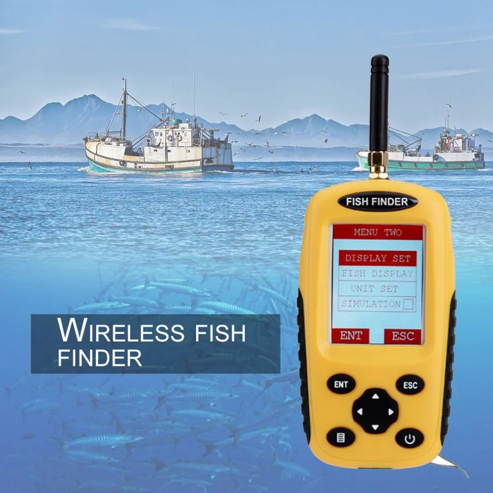 

TL95E Wireless Rechargeable Fish Finder Sonar Sensor Sounder Alarm with 0.6-36M Depth Range LCD Display Fishing Equipment