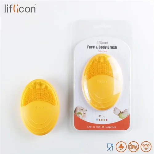 Цвет: желтый Liflicon силиконовая щетка для душа, для лица, для тела, мягкий скраб, для отшелушивания кожи, массажная нуbs, для улучшения кожи, спа, Массажная щетка для скруббера - Цвет: Цвет: желтый