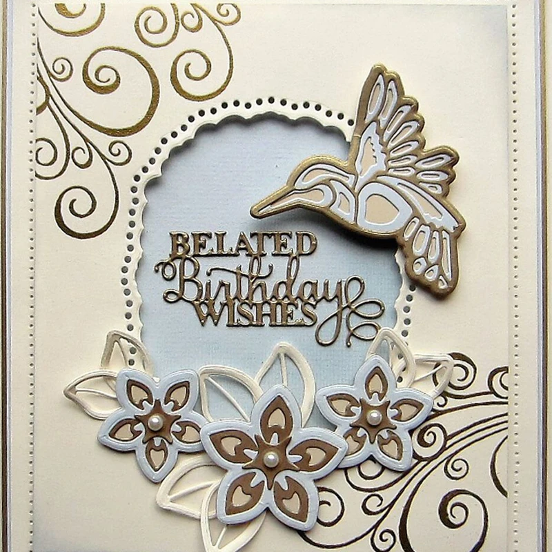 

Belated Birthday Wishes Metal Cutting Die Craft Stencil Card Album Photo Making Scrapbooking Handicraft DIY Template New 2019