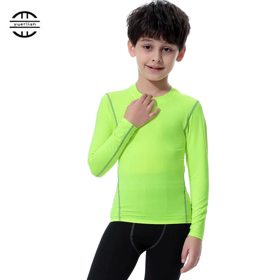 

Yuerlian New Quick Dry Tight Kid Blouse Fitness Kid Sportswear Children Jersey Running Shirt Boys Girls Long Sleeve GYM T-Shirt