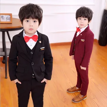 

2-12Y New Boys Suits Coat+Vest+Pant Boys Wedding Clothes KS-2040