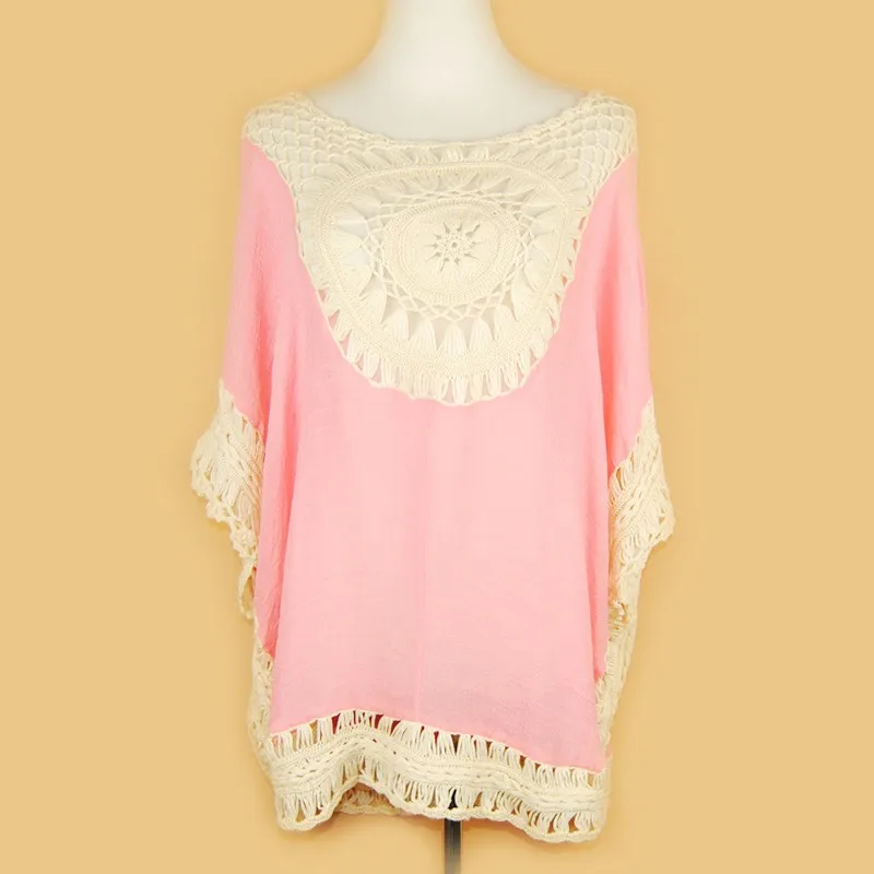 Lace Crochet Knitted Boho Shirt Lace Crochet Knitted Boho Shirt