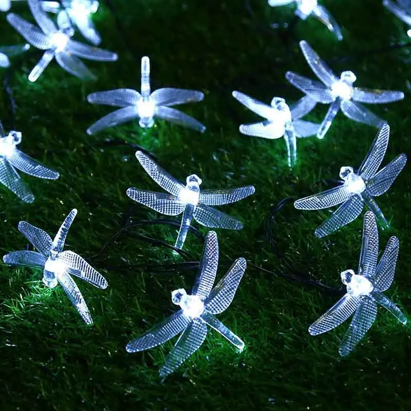 

Solar Power String Lights LED Simulation Dragonfly Decoration For Lawn Christmas Trees Party TN88