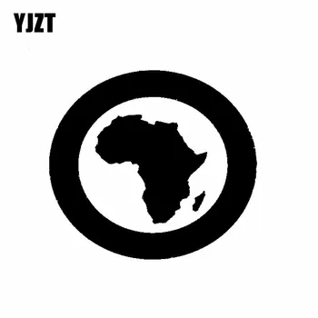 

YJZT 14CM*12.8CM Fashion Africa Map Vinyl Car-styling Decal Car Sticker Black/Silver Accessories C11-0939