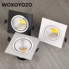 COB Потолочная лампа 7W 9W 12W AC 110V 220VLED Точечный светильникРасширенный декор LED Dimmable Bright Square Downlight