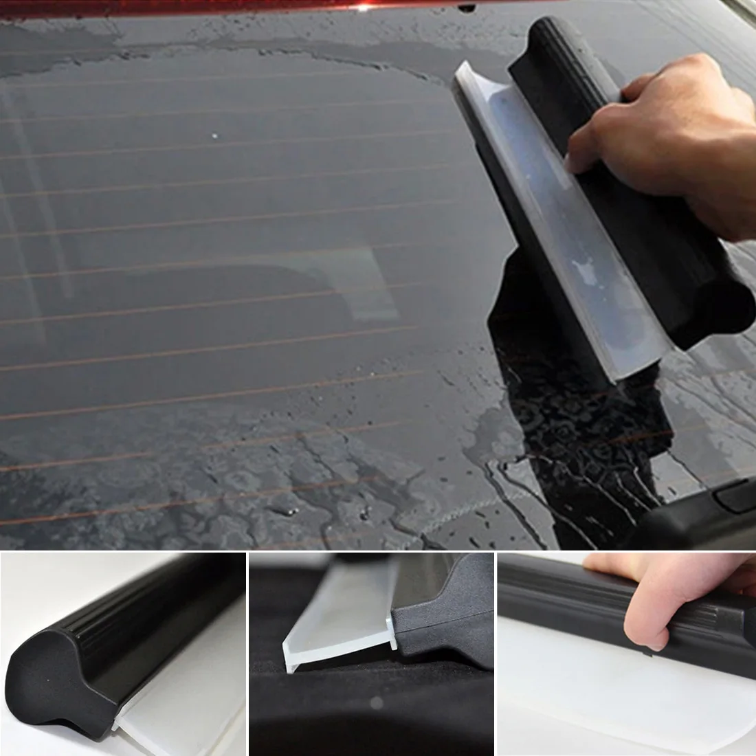 Limpador de Secagem do Carro Rodo de Limpeza de Vidro Janela de Limpeza do Carro Limpador de Vidro Raspador de Carro Automático Pára-brisa Limpa Escova Carro Lavagem 27cm 4 Cheap Esponjas