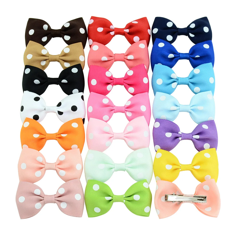 

1piece Colorful Barrettes for Kids Ribbon Hair Clip Dot Bows Girls Hairpins Hair Accessories Hairgrip headwear 720