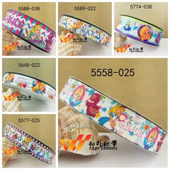 

Free shipping 50 yard cartoon printed grosgrain ribbon 5558