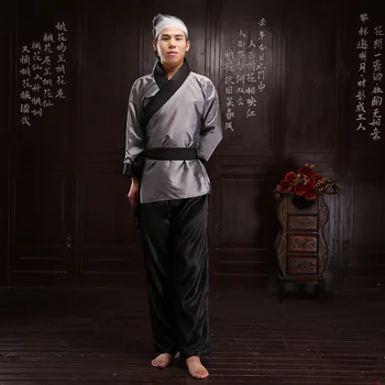 

Free shipping Male Costume clothes tang suit hanfu oriental costumes Chinese ancient costume Poor servant stage costumes