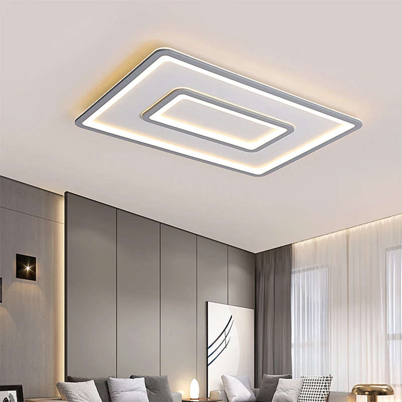 

Modern led chandeliers light round square gray Acrylic lightis for bedroom living room lighting AC85-265V chandelier lamp