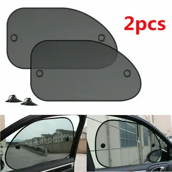 

2PCS Car Window Cover Sun Shade Replacement Privacy Parts Side Sunshade Window Black Covers Curtain Protection Shield Mesh