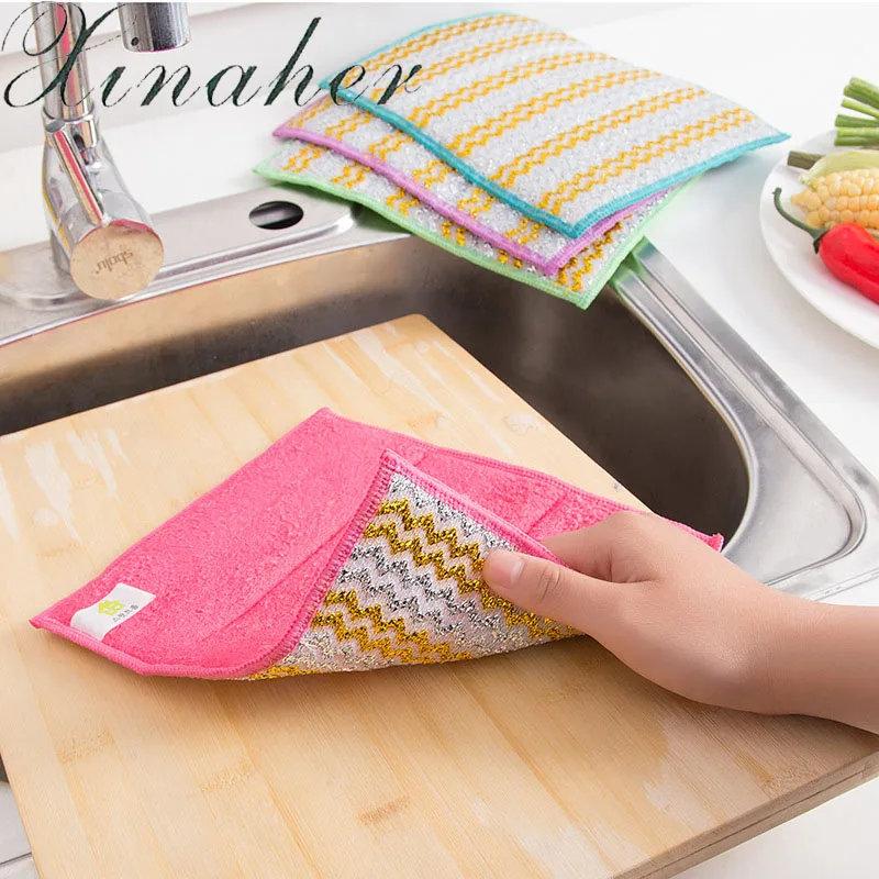 XINAHER Kitchen Cleaner wipping rag Double thickenings efficient Bamboo Fiber Cleaning Cloth