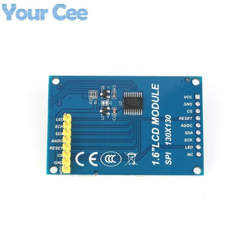 Последовательный ЖК дисплей 1 6 дюйма SPI TFT экран модуля 130*130 SSD1283 видимый под