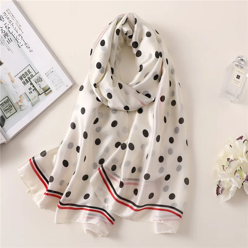 

New winter Women's Scarf Fashion Lady Silk Scarves Print Soft Shawls Pashmina Foulard Femme Bandana dot matching wrap