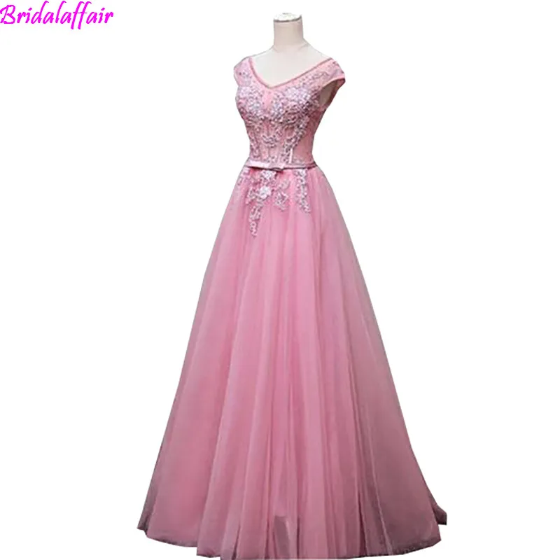 

Robe De Soiree Fashion Pink Chiffon A Line Prom Dress 2019 Simple Backless Long Evening Gowns vestido formatura dress
