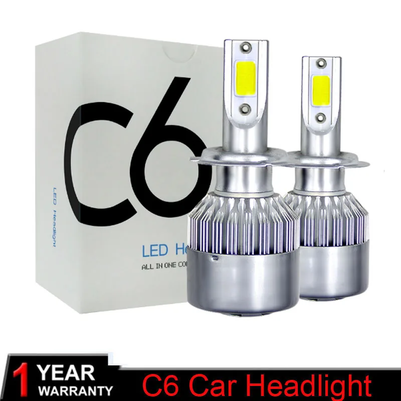

Led Headlight Bulbs H7 H4 72W 7600LM COB Chip Cool White 6000k Turbo Fan LED Car Headlight Lamps