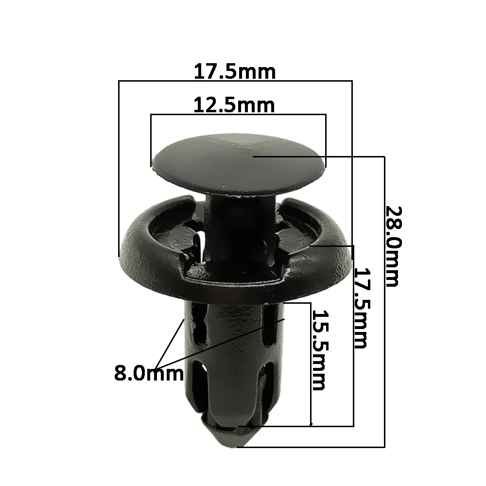 CNIKESIN 50PCS 8mm Automobile Bumper Mudguard Push Type Fasteners