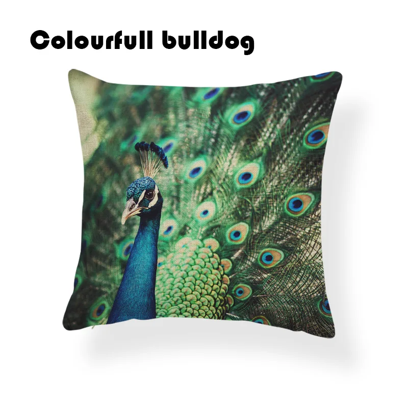 Peacock Feather Cushion Animal Yellow Pillows Scandinavian Home