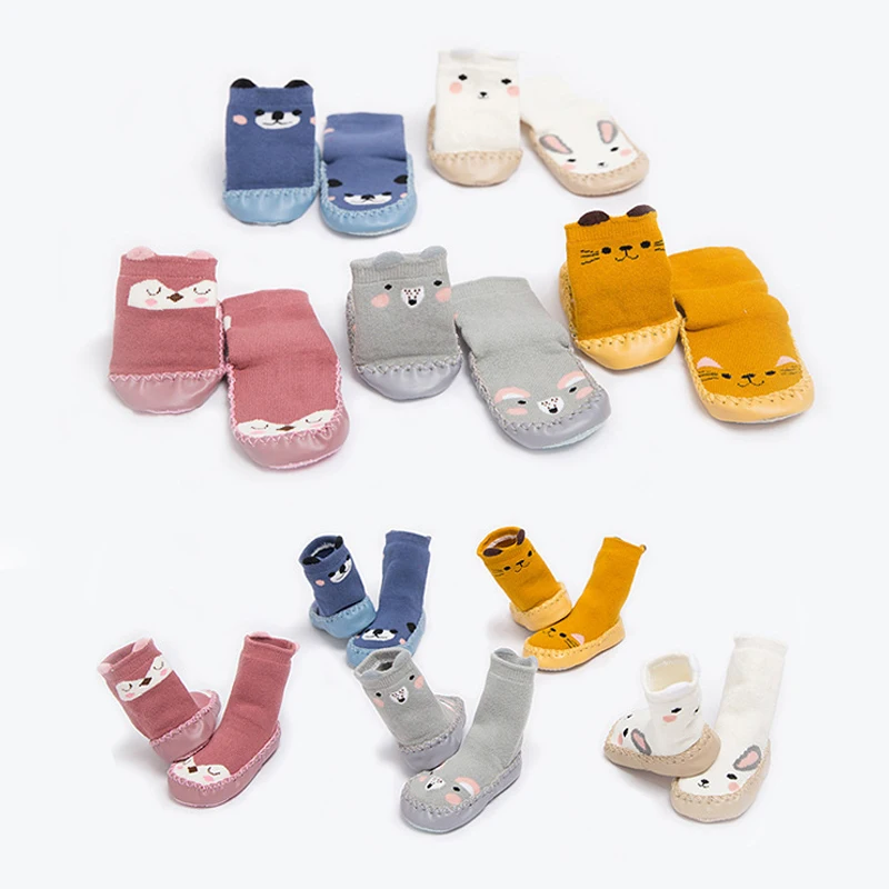 Носки для новорожденных; носки для маленьких мальчиков и девочек; Теплая обувь с мягкой кожаной подошвой; удобная обувь для младенцев; детские носки; вязаные ботиночки для малышей