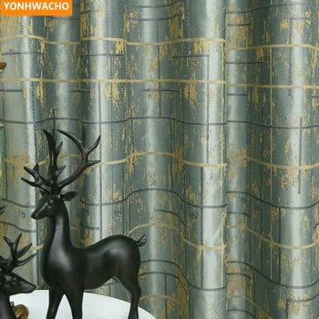 

Custom curtains Jacquard Simple modern Postmodern upscale Living room blue cloth blackout curtain tulle drape panel B292