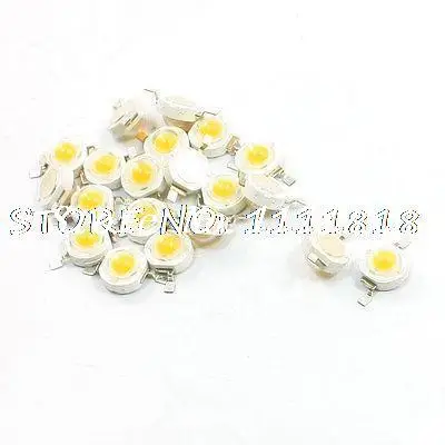 

20 Pcs High Power 2 Pins 1W Warm White LED Beam Emitter 3-3.2V