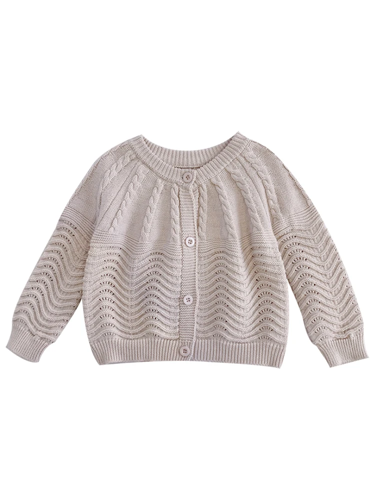 Girls Spring Vintage Pattern Fine Wool Knitted Sweater Jacket Children Cardigan Cardigan For Girls Spring