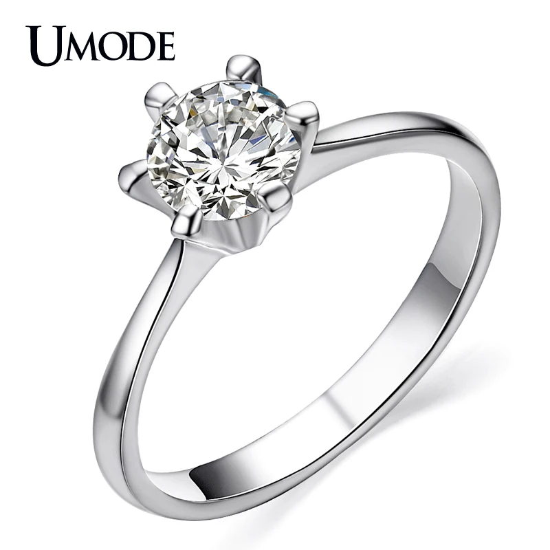 umode classic simple design 6 prong sparkling solitaire umode classic simple design 6 prong sparkling solitaire