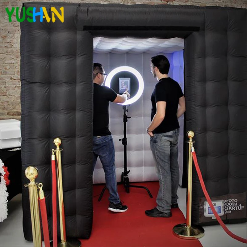 

Nice cabin Inflatable Photo Booth Party Backdrops With LED Lights No equipment Portable Inflatable Tent Wedding backdrop Sales