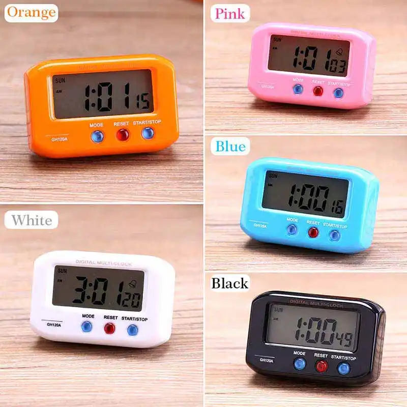 Portable Small Lcd Digital Time Date Alarm Clock Stop Snooze