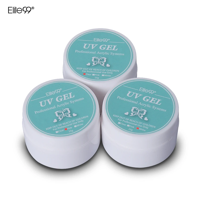 

Elite99 3pcs/Set 15g UV Gel 3 Colors Acrylic Nail Tips Builder Gel For Nail Extensions Nail Art UV Nail Gel Polishes Extension