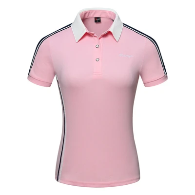 Комплект женских дышащих юбок, женская рубашка с коротким рукавом, плиссированная юбка, Спортивная юбка, костюмы для гольфа/тенниса, D0682 - Цвет: Pink shirts