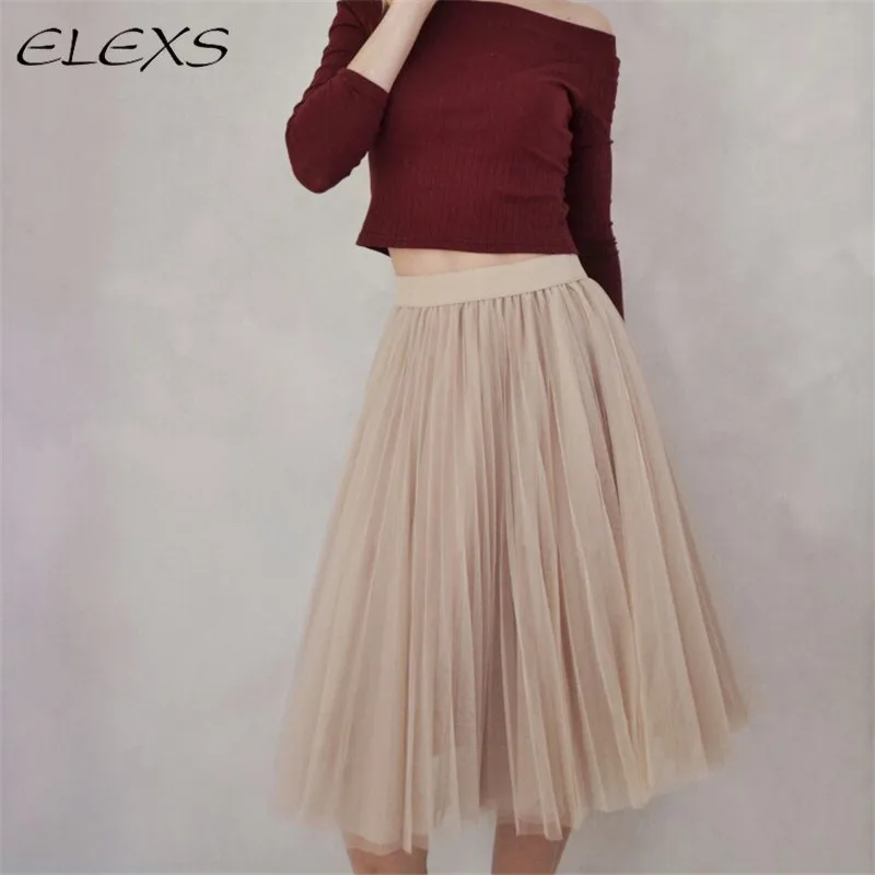 ELEXS New Fashion Three Layer Tulle Skirts Women's Black Gray White ...