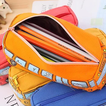 

Creative Lovely Canvas Pencil Bag Large Capacity Pencil Case Box School Supplies