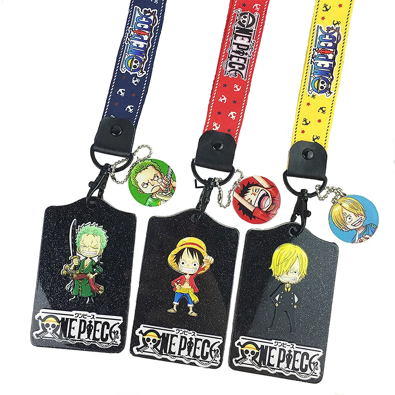 

Hand Rope Keychain Bus Card Set IC Card Cover Acrylic Anime Pirate Student Rice Card Set