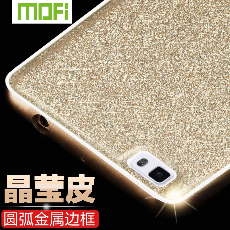 Huawei p8 youth version mini Luxurious Metal frame Genuine Leather Protective shell for P8 lite |