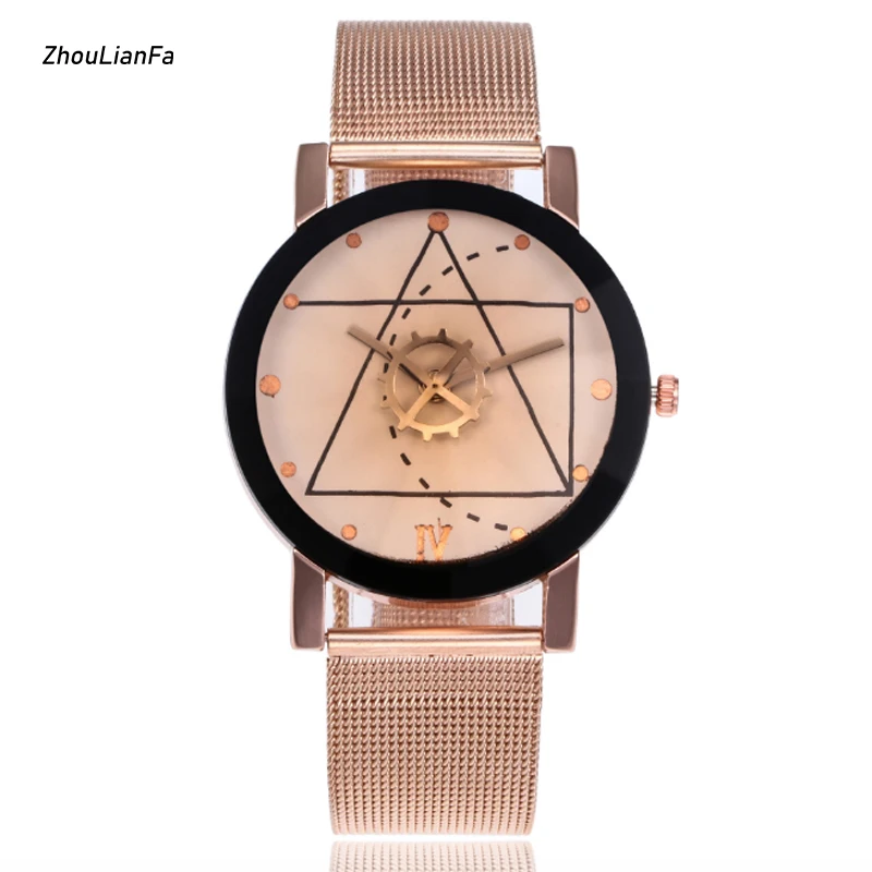 

Luxury Rose Gold Geometric Women's Watches Fashion Alloy Quartz Wrist Watches for Women Casual Ladies Clock Wristwatch
