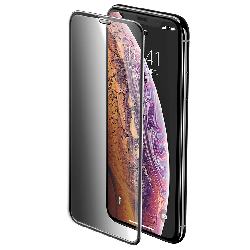 Защитная пленка для экрана Baseus из закаленного стекла для iPhone Xs Max Xr X S R Xsmax, пылезащитная пленка - Цвет: Black