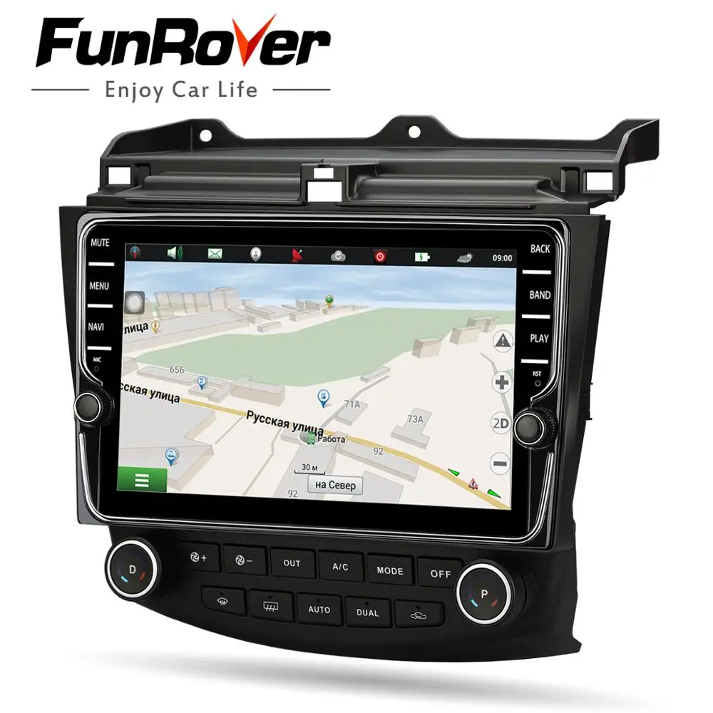 FUNROVER " android8.0 автомобильный dvd gps мультимедийный стерео плеер для Honda Accord 7 2003-2007 Авто Радио Видео навигация rds BT wifi