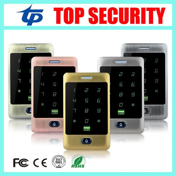 

Different color standalone RFID card access control system 8000 users touch keypad surface waterproof door access control reader