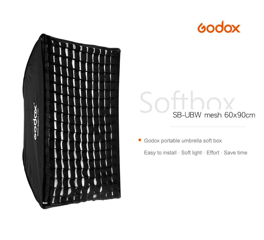 Godox портативный 60*90 см 2"* 35" прямоугольный сотовый сетчатый Зонт софтбокс фото софтбокс Отражатель для вспышки Speedlight