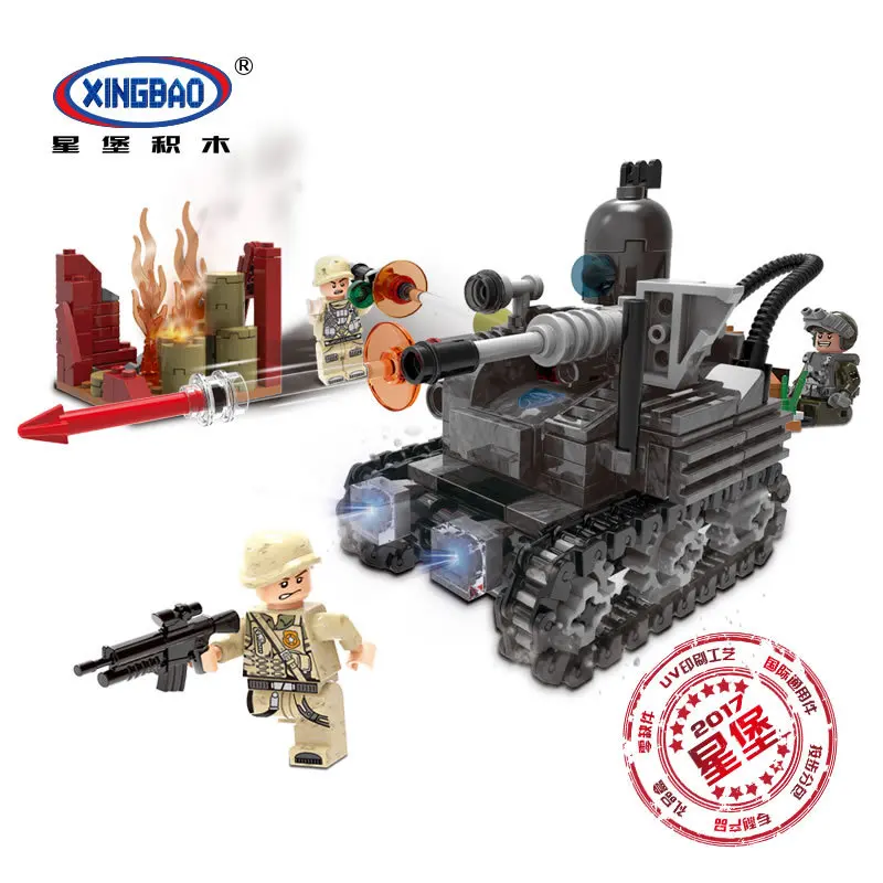 

Xingbao Building Blocks XB06016 Creative Military Series Crossing Battlefield Drone Fighter Assembling Educational Toys for kids