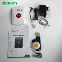 GSM мобильный телефон для пожилых людей SOS аварийная система вызова тревожная кнопка с 2 кнопкой SOS(шея полоса+ запястье