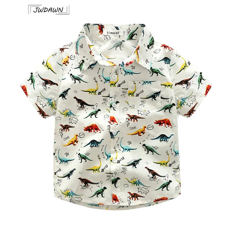 

2018 Summer Baby Boys Cute Dinosaur Shirt Casual Cartoon Wild Short-Sleeved Clothes Children Clothes Hot Sale Boys Clothing