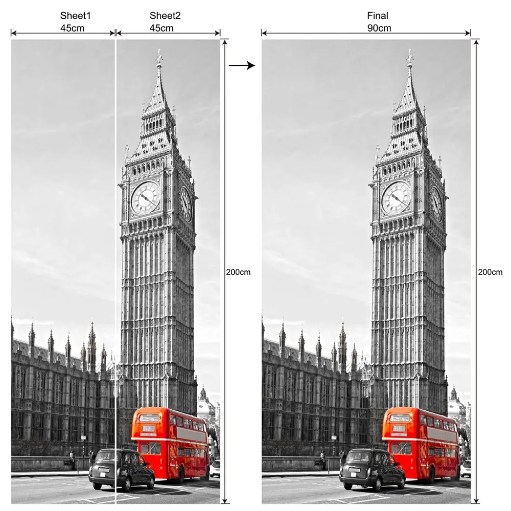 Бесплатная доставка подарок съемная самодельная 3D наклейка на дверь стену UK London