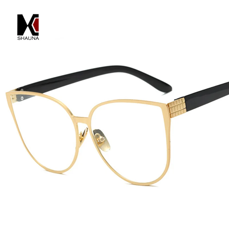 SHAUNA Oversized Women Cateye Eyewear Brand Designer Fashion Ladies Frame Clear Lens Eyeglasses