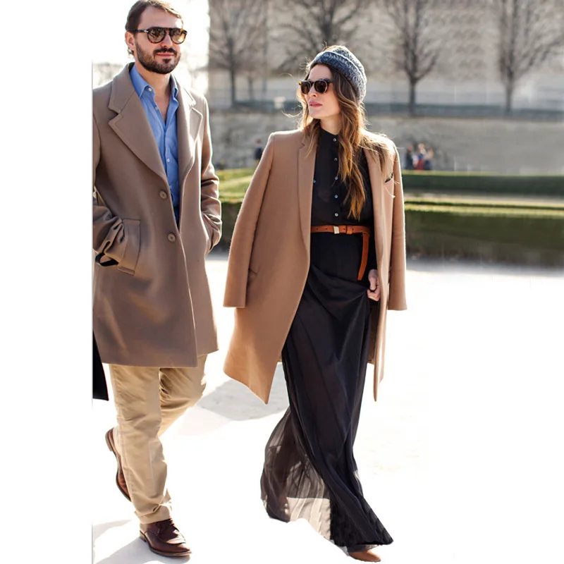 

UK 2019 Fall / Winter Women Notched lapel Single Button Simple Long Coat style Career Overcoat manteau femme casaco feminino
